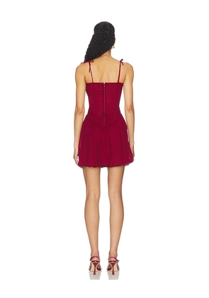 Understated Leather x REVOLVE Red Lace Up Dress in Burgundy. Size XXS. Also in XS, S, M, L, XL.