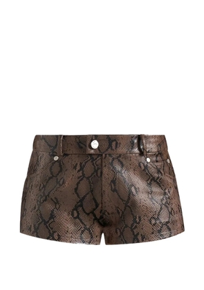 Manière De Voir Samia python-effect mini shorts - Brown