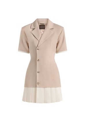 Manière De Voir Baya tailored-pleated blazer mini dress - Neutrals