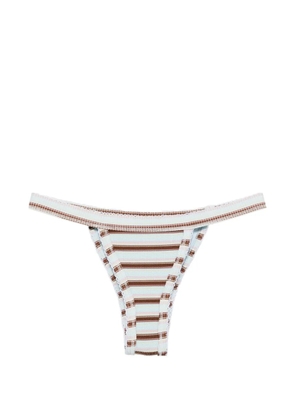 Frankies Bikinis stripe-pattern bikini bottoms - Blue
