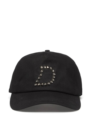 dime stud-embellished waxed cap - Black