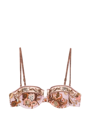 ZIMMERMANN Aster floral-print balconette bikini top - Pink