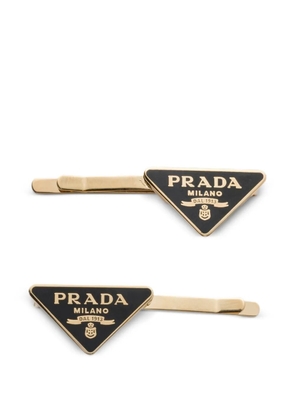 Prada metal hair clips - Gold