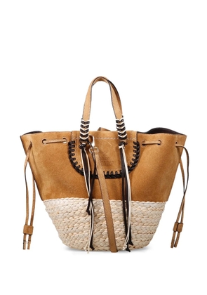 CUBA LAB Bolero whipstitch-trim panelled tote bag - Brown