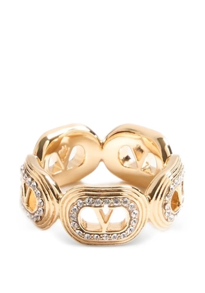 Valentino Garavani Ovalette metal and Swarovski® crystal ring - Gold