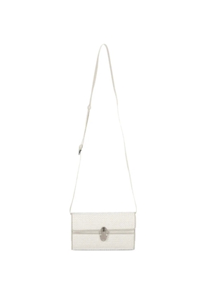 Savette Symmetry leather-trim woven shoulder bag - Neutrals