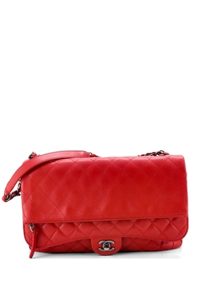CHANEL Pre-Owned Paris-Salzburg Zip Multi Flap Bag Quilted Lambskin Large shoulder bag - Red