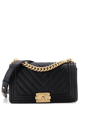 CHANEL Pre-Owned Boy Flap Bag Chevron Caviar Old Medium shoulder bag - Black