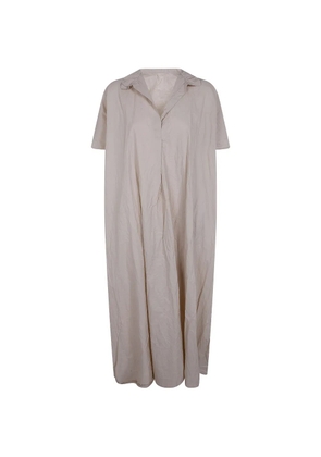 Daniela Gregis crinkled-finish short-sleeve dress - Neutrals