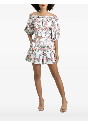 Borgo De Nor Gwen floral-print off-the-shoulder top - White