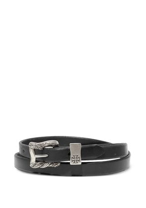 Enfants Riches Déprimés micro-buckle skinny leather belt - Black