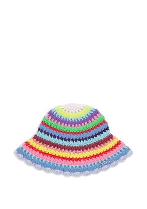 GANNI crochet-knit bucket hat - Blue