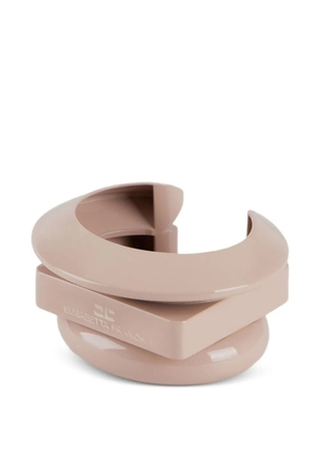 Elisabetta Franchi lacquered wrap-around cuff bracelet - Neutrals