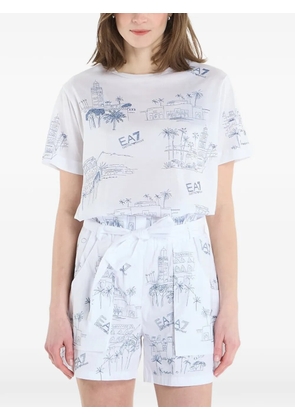 Ea7 Emporio Armani graphic-print logo-print T-shirt - White