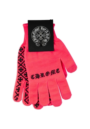 Chrome Hearts Checkmate logo-print gloves - Pink