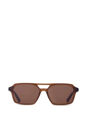 Retrosuperfuture geometric-frame sleek-lens sunglasses - Brown