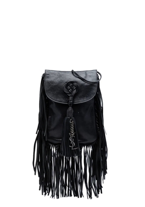 Saint Laurent Pre-Owned 2015 Leather Anita Fringed crossbody bag - Black