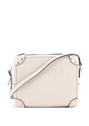 Gucci Pre-Owned Trunk GG Embossed Leather shoulder bag - White