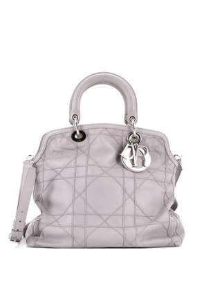 Christian Dior Pre-Owned Granville Cannage Quilt Leather Medium satchel - Grey