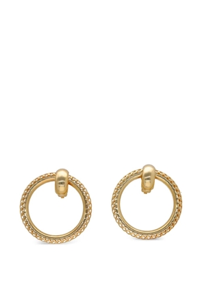 Vintage perforated hoop earrings - Gold