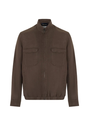 Herno zip-up pocket-detail bomber jacket - Brown