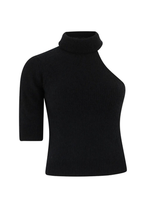 Roberto Collina one-shoulder roll-neck sweater - Black