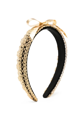 SHUSHU/TONG x Yvmin lace-trim bow-detail headband - Gold