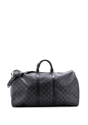Louis Vuitton Pre-Owned Keepall Bandouliere Bag Monogram Eclipse Canvas 55 travel bag - Black