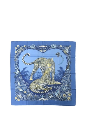 Hermès Pre-Owned 2010-2026 Jungle Love Silk Scarf 90 scarves - Blue