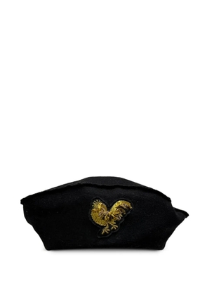 Christian Dior Pre-Owned Rooster-embellished beret hat - Black