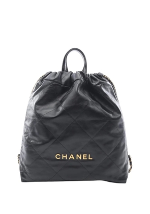 CHANEL Pre-Owned 2021-2026 Large Shiny Quilted Calfskin 22 backpack - Black