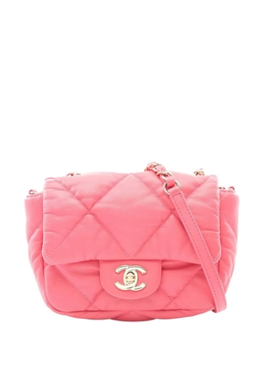 CHANEL Pre-Owned 2020 Mini Quilted Calfskin Bubbly Flap crossbody bag - Pink