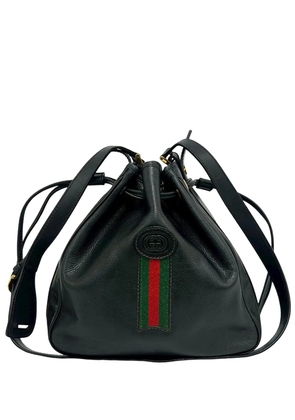 Gucci Pre-Owned 20th Century Leather Web bucket bag - Black