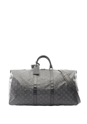 Louis Vuitton Pre-Owned 2016 Monogram Eclipse Keepall Bandouliere 55 travel bag - Black