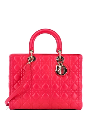 Christian Dior Pre-Owned Lady Dior Bag Cannage Quilt Lambskin Large tote bag - Pink