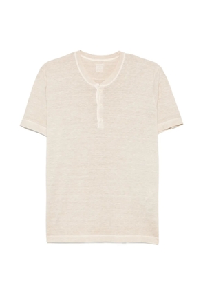 120% Lino buttoned short-sleeve T-shirt - Neutrals
