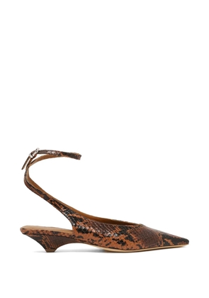 Vic Matie snakeskin-effect pointed-toe pumps - Brown