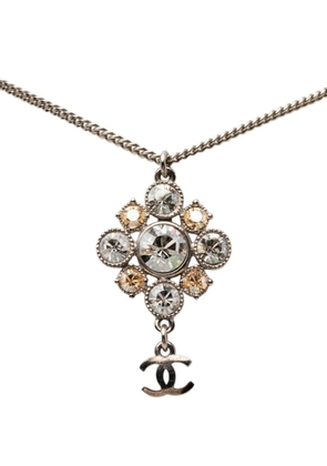 CHANEL Pre-Owned 2011 Brass CC Strass Pendant Necklace costume necklace - Silver