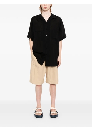 Yohji Yamamoto Cuban-collar short-sleeve shirt - Black