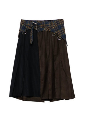 Andersson Bell panelled pinstripe-pattern skirt - Black