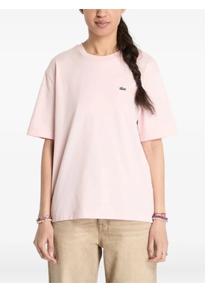 Lacoste logo-appliqué T-shirt - Pink