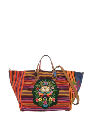 Christian Louboutin Pre-Owned 2000-2026 Multicolor Embroidered Canvas Mexicaba Tote satchel