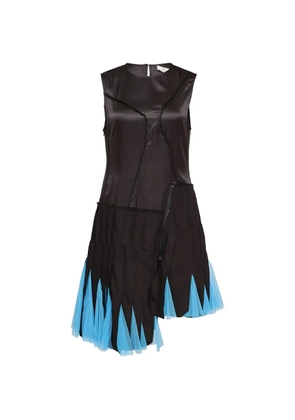 CAROLINE HU asymmetric tulle-trim dress - Black