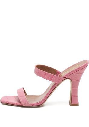 Paris Texas crocodile-embossed heel sandals - Pink