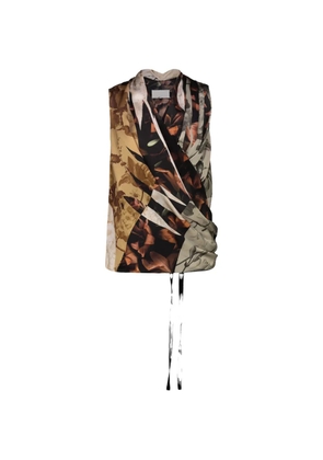 Maison Margiela floral-print draped top - Black