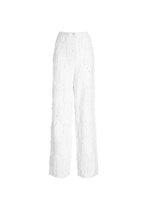 Proenza Schouler White Label Shilo frayed-jacquard trousers - Neutrals