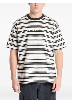 GUESS USA striped logo-embroidered T-shirt - Neutrals