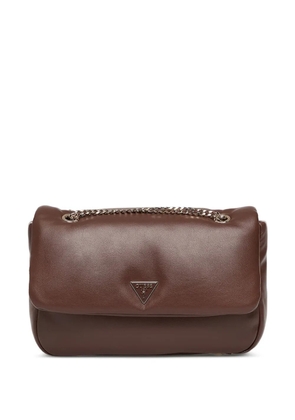 GUESS USA Sunetra padded logo-plaque shoulder bag - Brown