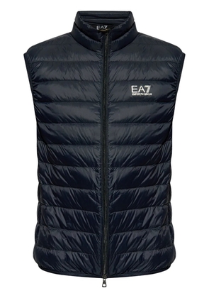 Ea7 Emporio Armani logo-print padded gilet - Blue