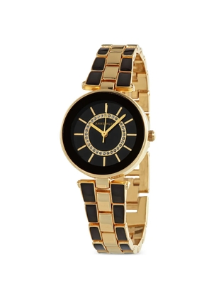 ANNE KLEIN crystal enamel-inlay 28mm watch - Black